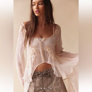 NWT Nigel Preston Angel Chiffon Maxi Top XS